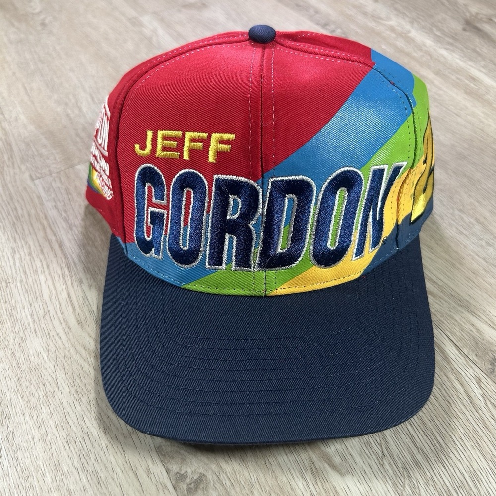 VTG Jeff Gordon Snapback Hat NASCAR Dupont Chase Authentics Red Blue Cap